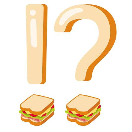 Exclamation question mark and Sandwich