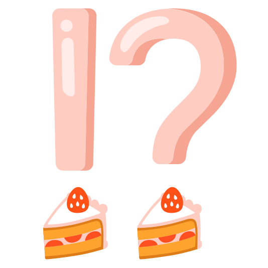 Exclamation question mark and Shortcake