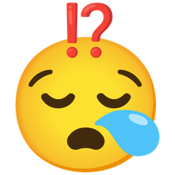 exclamation question mark and sleepy face