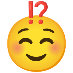 Exclamation question mark and Smiling face