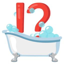 exclamation question mark and soap