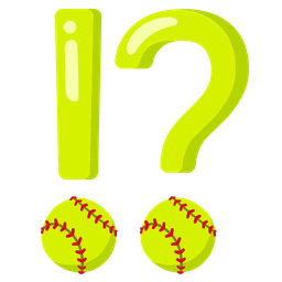 exclamation question mark and softball