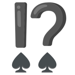 exclamation question mark and spade suit