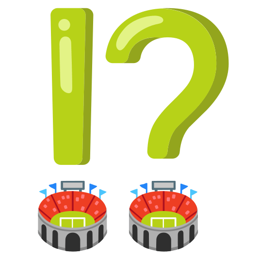 Exclamation question mark and Stadium