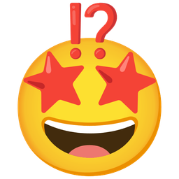 Exclamation question mark and Star-struck