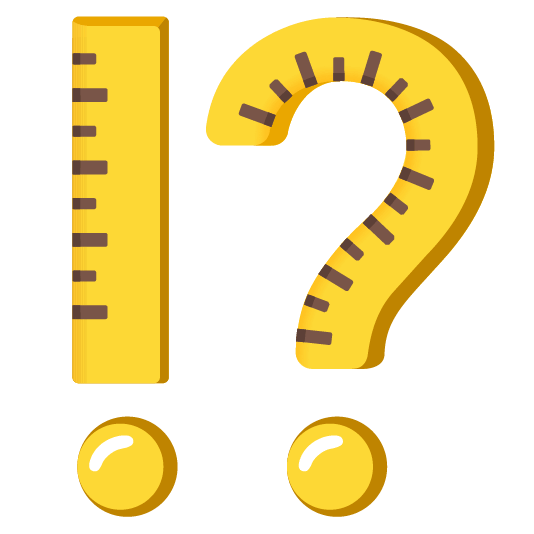 Exclamation question mark and Straight ruler