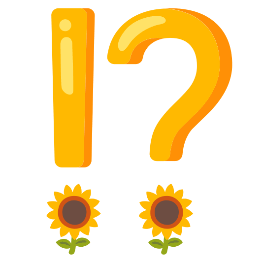 Exclamation question mark and Sunflower