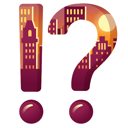 Exclamation question mark and Sunset