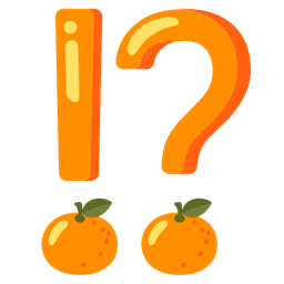 exclamation question mark and tangerine