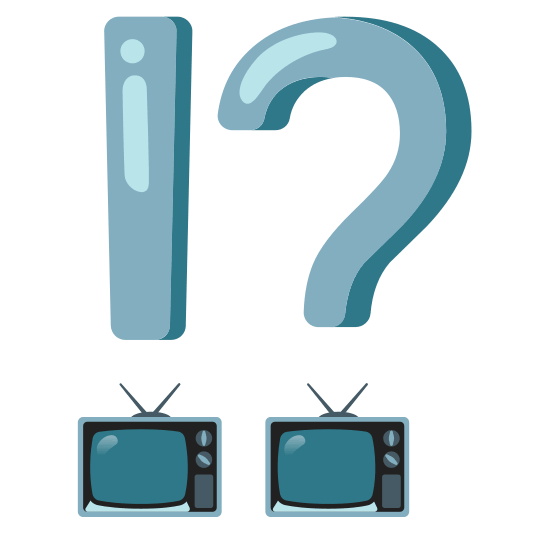Exclamation question mark and Television