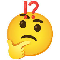 exclamation question mark and thinking face