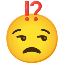 exclamation question mark and unamused face