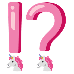 exclamation question mark and unicorn