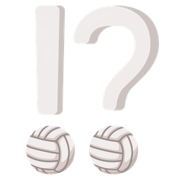 exclamation question mark and volleyball