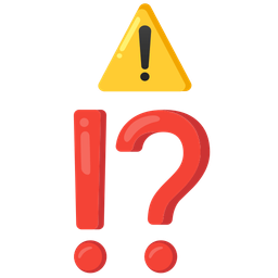 exclamation question mark and warning