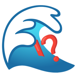 exclamation question mark and water wave