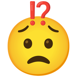 exclamation question mark and worried face