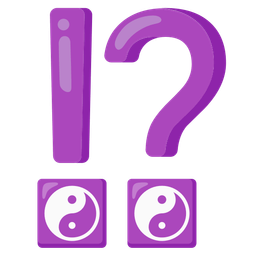 exclamation question mark and yin yang