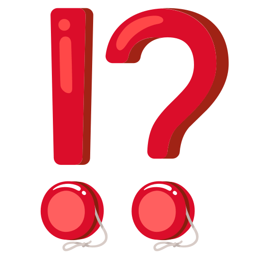 Exclamation question mark and Yo-yo