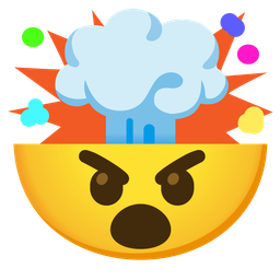 exploding head and angry face