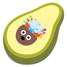exploding head and avocado