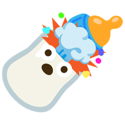 exploding head and baby bottle