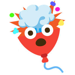 exploding head and balloon