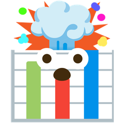 exploding head and bar chart