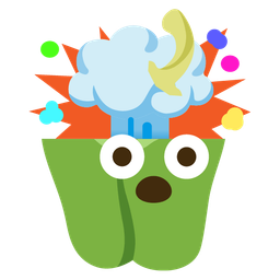 exploding head and bell pepper