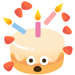 exploding head and birthday cake