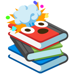 exploding head and books