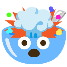 exploding head and bowl with spoon