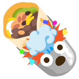 exploding head and burrito