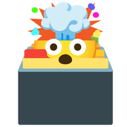 exploding head and card file box