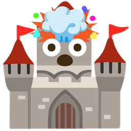 exploding head and castle
