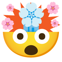 exploding head and cherry blossom