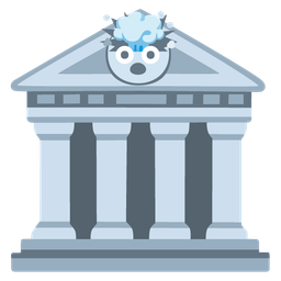 exploding head and classical building