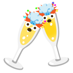 exploding head and clinking glasses