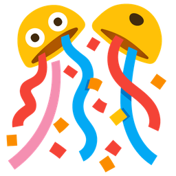 exploding head and confetti ball