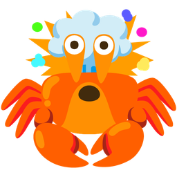 exploding head and crab