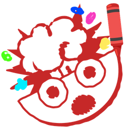 exploding head and crayon