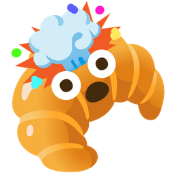 exploding head and croissant