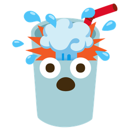 exploding head and cup with straw