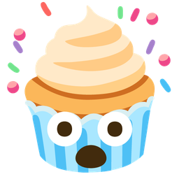 exploding head and cupcake