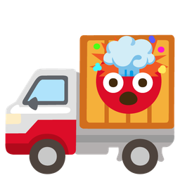exploding head and delivery truck