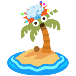 exploding head and desert island