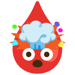 exploding head and drop of blood