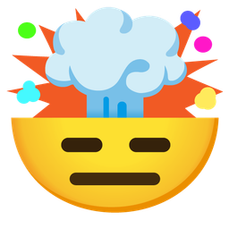 exploding head and expressionless face