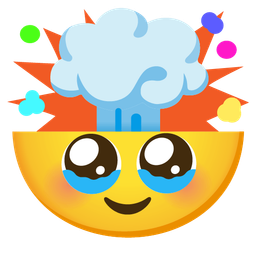 exploding head and face holding back tears