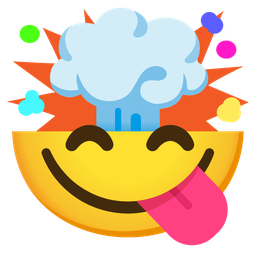 Exploding head and Face savoring food